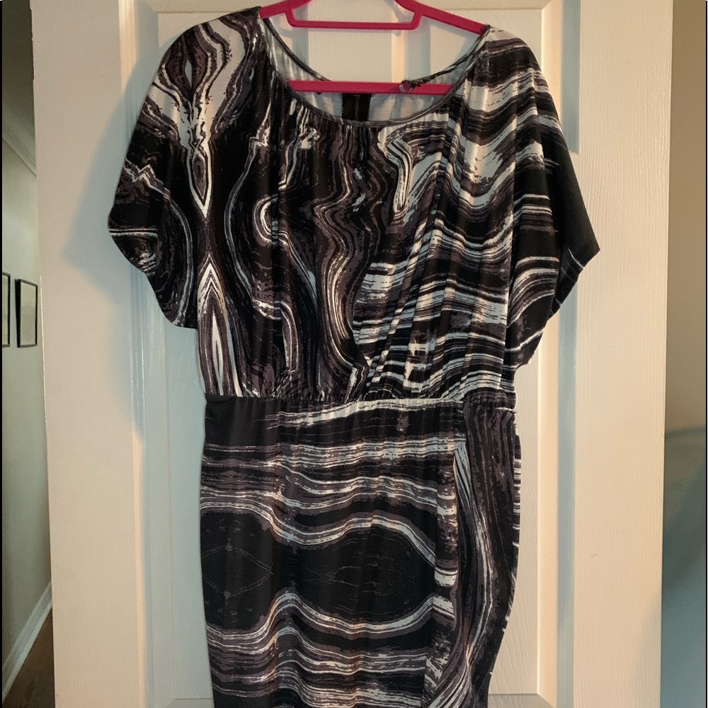 Buffalo Black, brown, white swirl pattern.